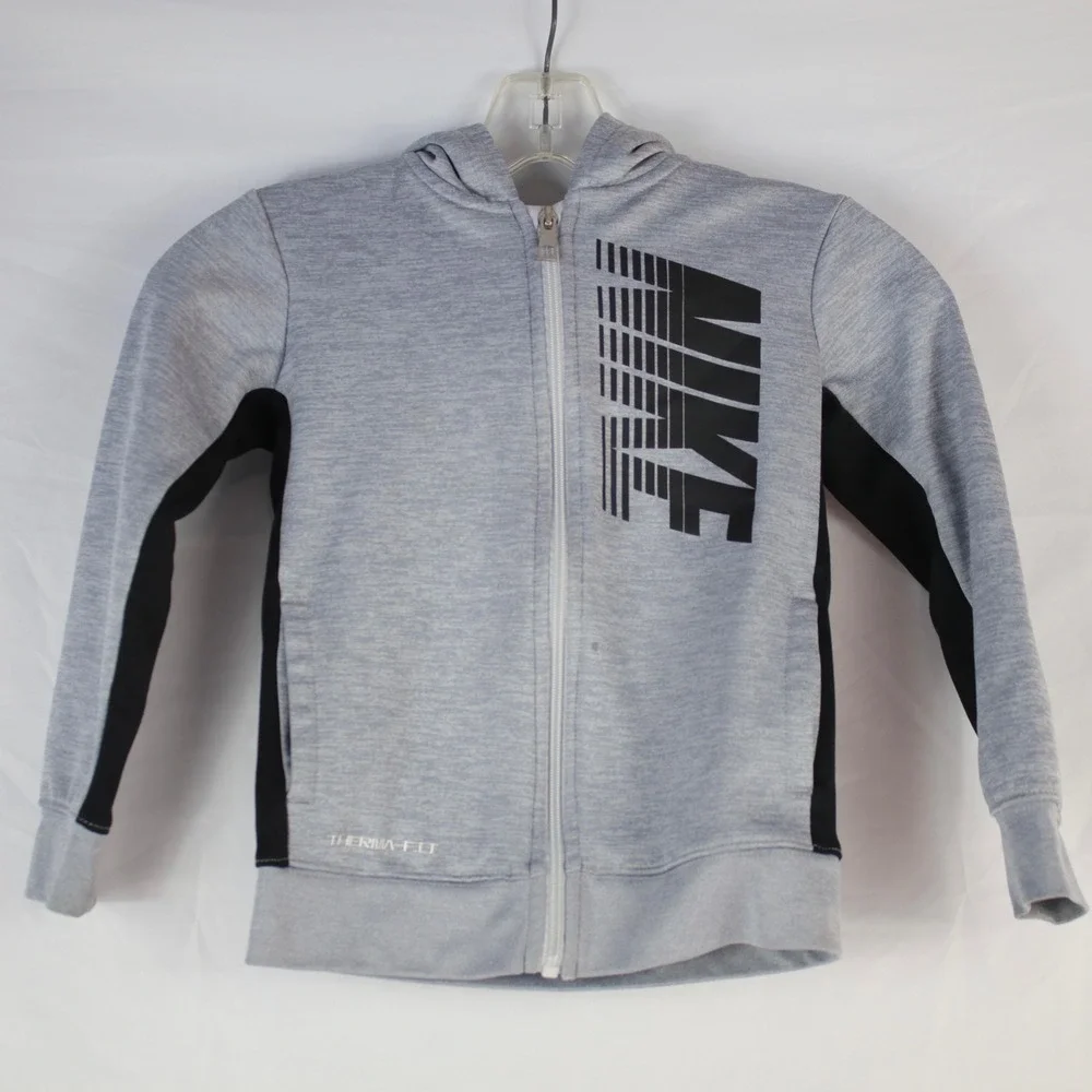 Nike‎ Gray Full Zip Hoodie Sweater Boys Size 6 (5-6yrs)